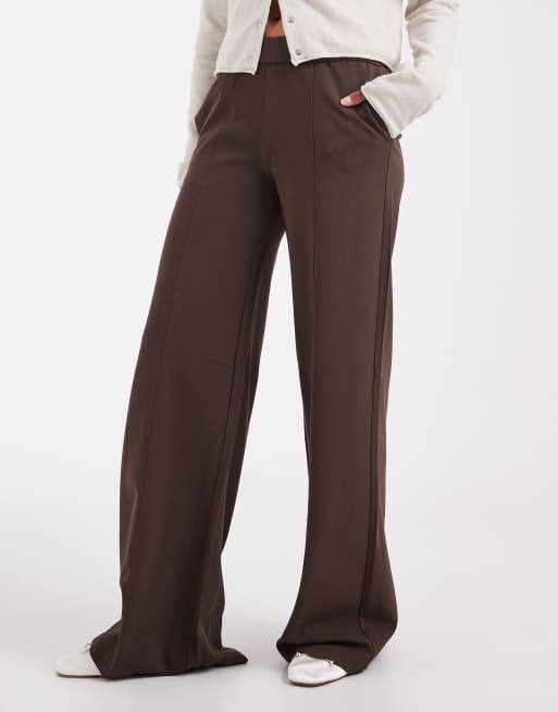 JJXX wide leg trousers in brown, 4 of 5