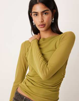 Jjxx Wide Sleeve Mesh Top In Green