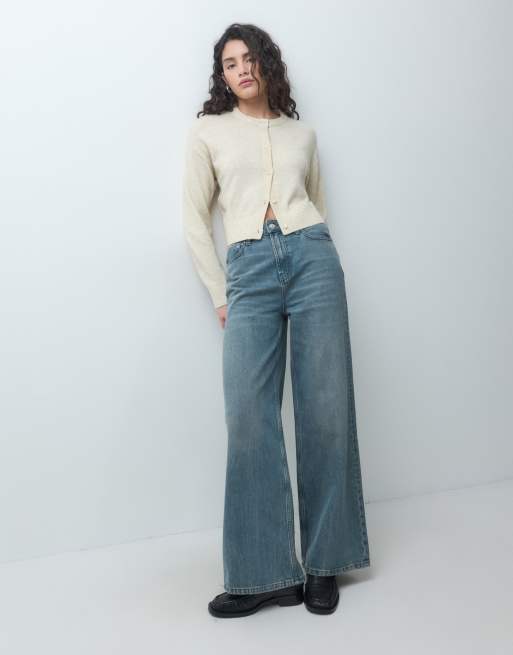 JJXX wool blend knitted cardigan in beige melange, 4 of 4