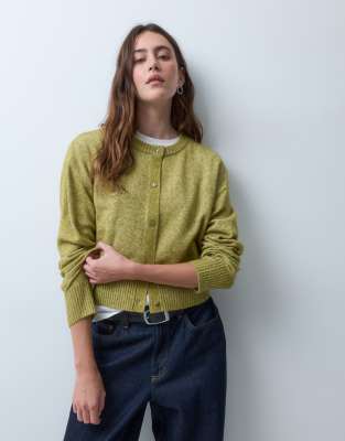 Jjxx Wool Blend Knitted Cardigan In Green