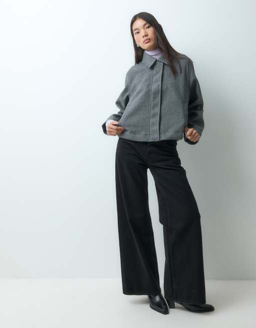 JJXX wool look short jacket in gray, 4 of 5