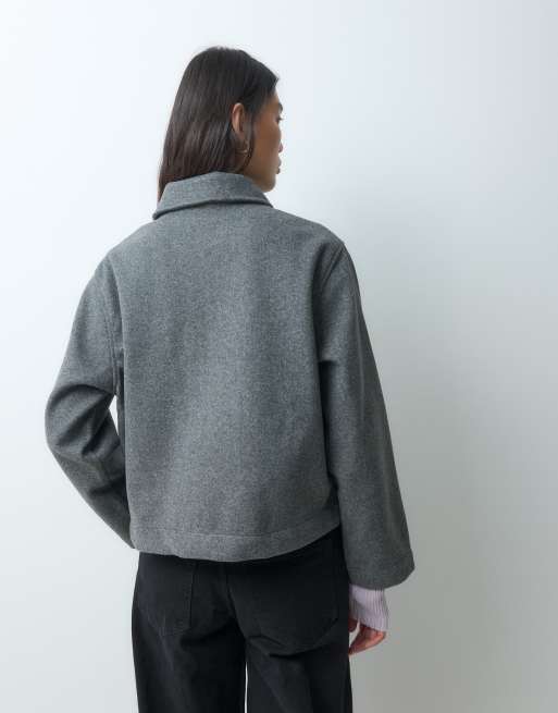 JJXX wool look short jacket in gray, 5 of 5