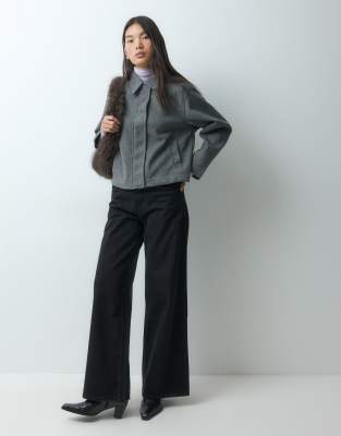 Jjxx Wool Look Short Jacket In Gray