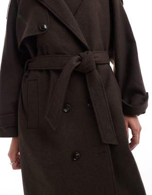 Jjxx Wool Mix Belted Coat In Brown