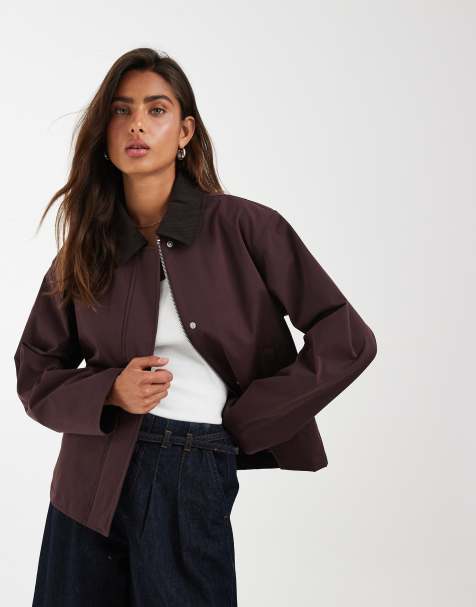 JJXX - Workwear - Jack met corduroy kraag in diep bordeauxrood - view 1