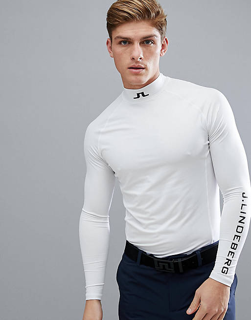 J.Lindeberg Golf Aello Soft Compression Long Sleeve Top In White
