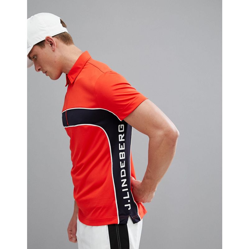Top Activewear J.Lindeberg Golf - Desmond - Polo slim rossa in jersey TX