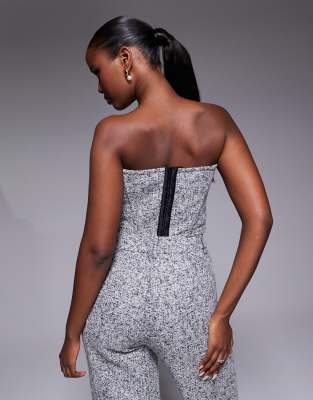 Jluxlabel All You Need Bandeau Corset Top Co-ord In Gray