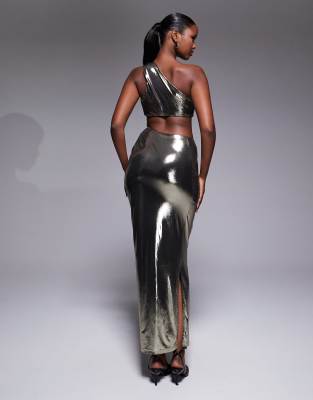 Jluxlabel Joce One Shoulder Maxi Dress In Gold