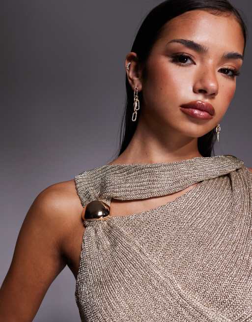JLUXLABEL Luminous metallic bodysuit in gold (Part of a set), 3 of 4