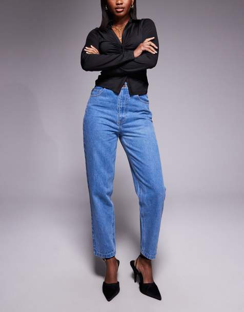 JLUXLABEL Roesia slim fit jeans in medium blue wash