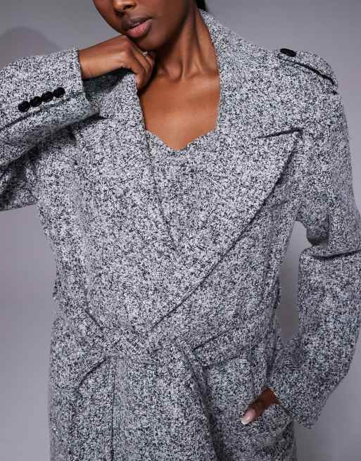 JLUXLABEL Savannah formal belted coat in grey tweed (part of a set) , 3 of 4