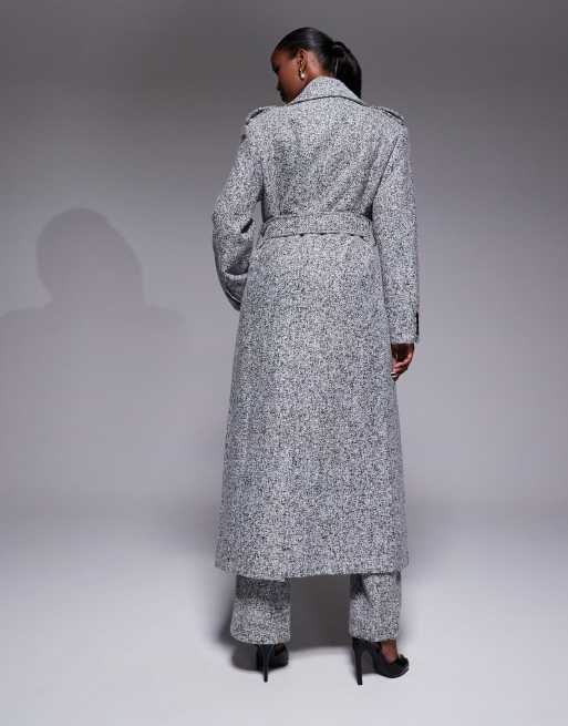 JLUXLABEL Savannah formal belted coat in grey tweed (part of a set) , 4 of 4