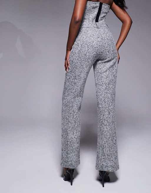 JLUXLABEL - Stay Sharp - Getailleerde tweed broek met rechte pijpen in grijs, deel van co-ord set , 2 van 5