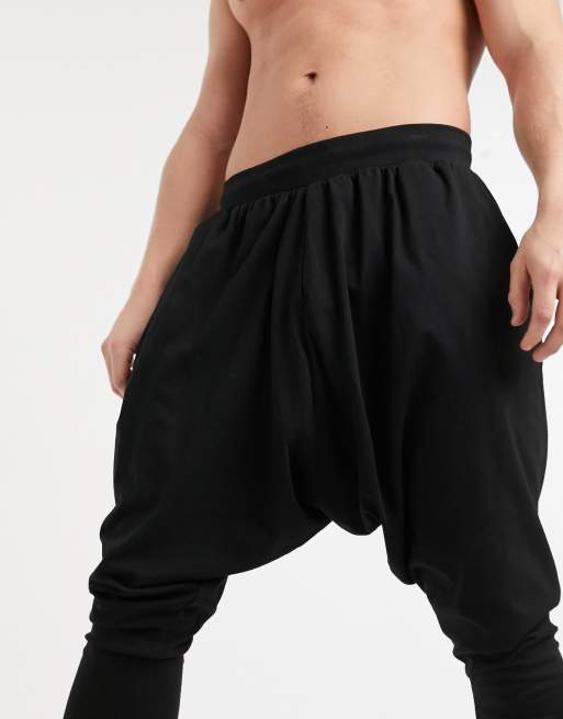 Jogger de estar por casa negro de tiro caído de ASOS DESIGN, 3 de 4