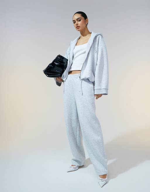 Jogger gris jaspeado de pernera barrel de ASOS DESIGN (parte de un conjunto), 4 de 5