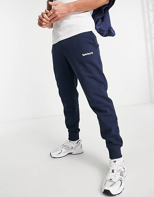 Hombre Joggers de ropa deportiva | Joggers azul marino con logo pequeño de Timberland - PJ95156