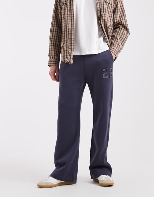 Joggers azul marino de corte bootcut de Hollister