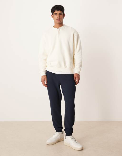 Joggers azul marino de corte slim con textura de jacquard de ASOS DESIGN , 2 de 5