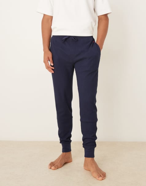 Joggers azul marino de estar por casa con logo de icono de tejido gofrado de Polo Ralph Lauren - view 1