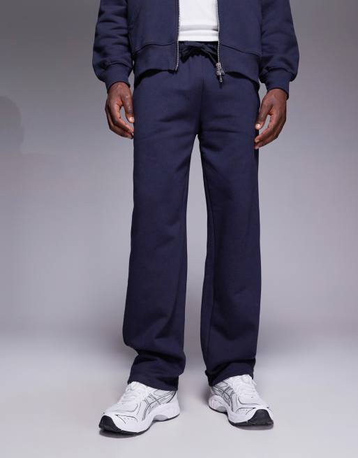 Joggers azul marino de pernera recta de tejido grueso premium de 400 g/m² de ASOS DESIGN, 2 de 6