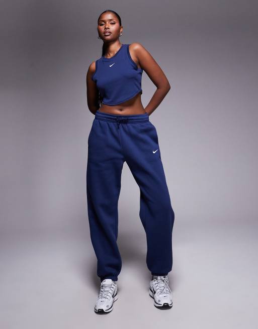 Joggers azul marino extragrandes de talle alto Phoenix Fleece de Nike
