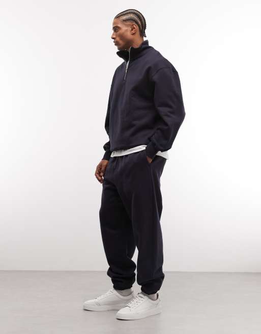 Joggers azul marino extragrandes de tejido grueso de 400 g/m² premium de ASOS DESIGN  , 2 de 5