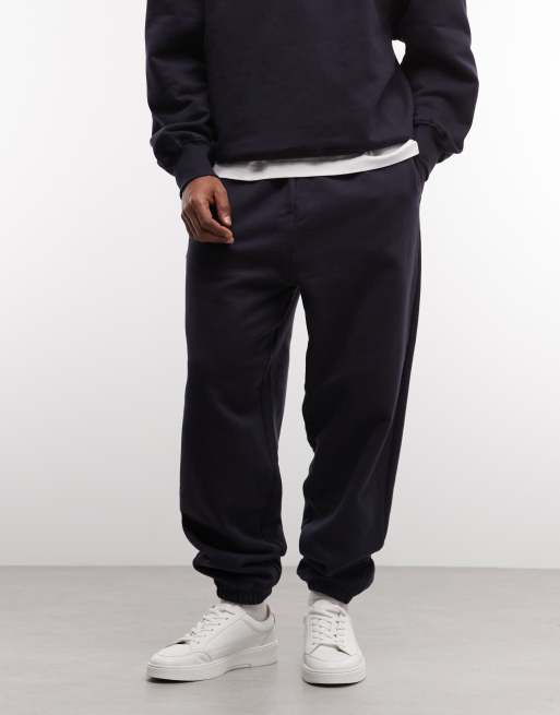 Joggers azul marino extragrandes de tejido grueso de 400 g/m² premium de ASOS DESIGN  , 3 de 5