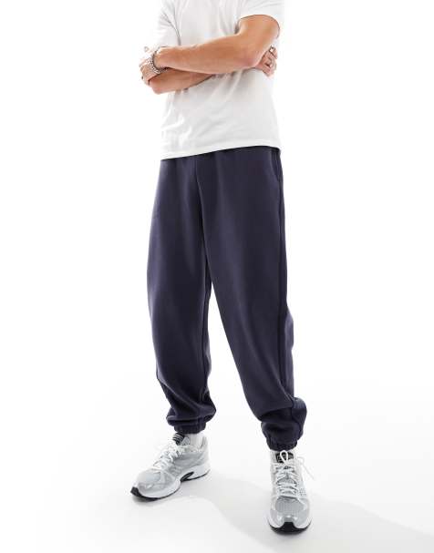 Joggers azul marino extragrandes de tejido grueso de 400 g/m2 premium de ASOS DESIGN - view 1