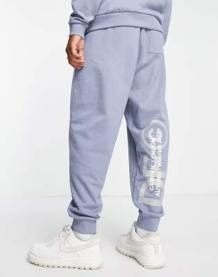 Joggers azul pizarra holgados con logo estampado de ASOS Dark Future (parte de un conjunto)