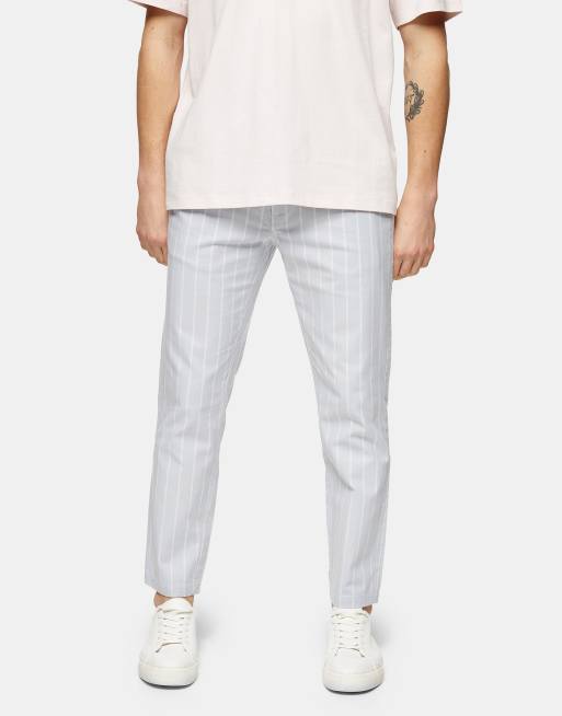 Joggers azules a rayas de corte pitillo de Topman