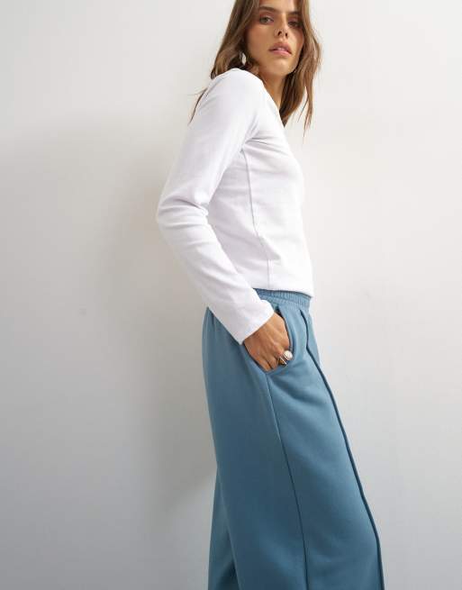 Joggers azules de pernera recta con nervios de Topshop, 2 de 5