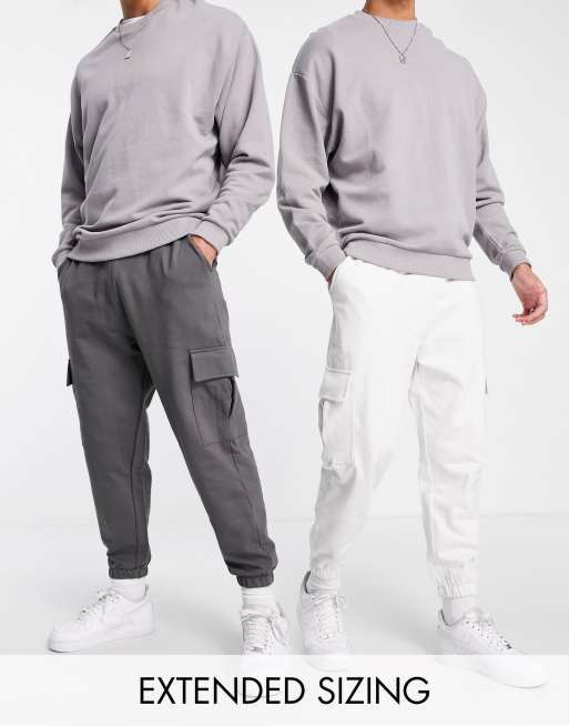 Joggers azules grisáceos extragrandes con bolsillos tipo cargo de ASOS DESIGN