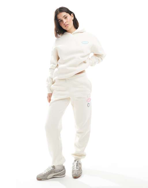 Joggers blanco leche de coco de felpa premium de Cotton On (parte de un conjunto)