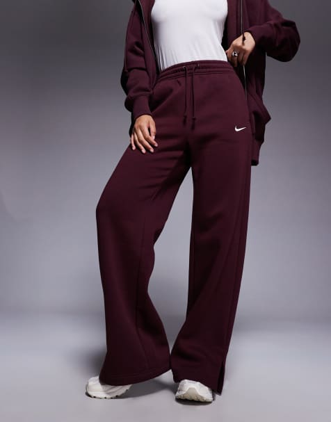 Joggers burdeos de pernera ancha de felpa Phoenix de Nike - view 1