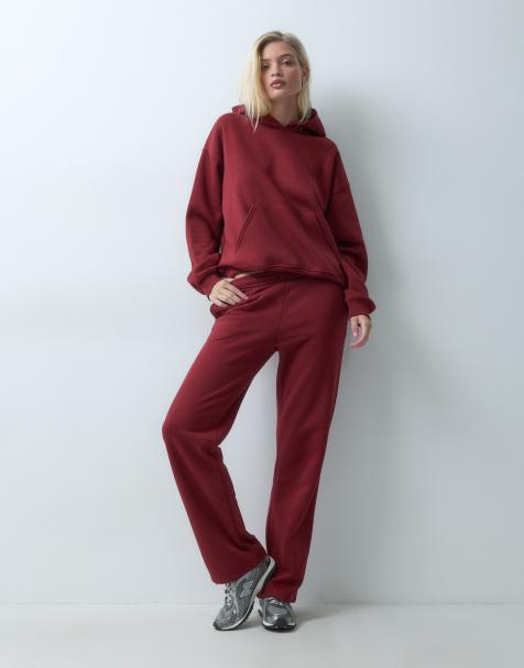 Joggers burdeos sueltos de pernera recta de Gina Tricot (parte de un conjunto) - view 1