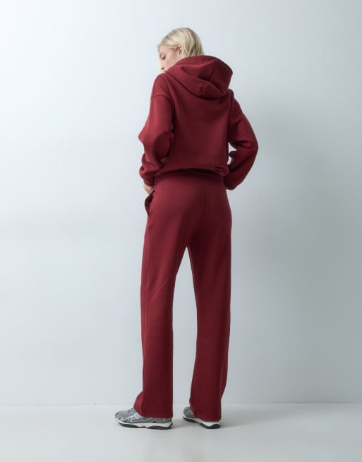 Joggers burdeos sueltos de pernera recta de Gina Tricot (parte de un conjunto), 5 de 5