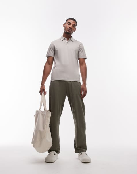 Joggers caquis de corte recto de sirsaca de Topman - view 1