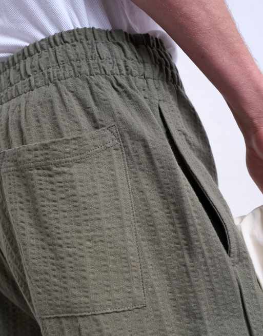 Joggers caquis de corte recto de sirsaca de Topman, 5 de 5