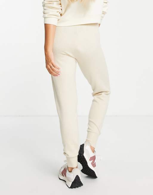 Joggers color crema con lazada en la cintura de punto de Vila (parte de un conjunto), 3 de 4