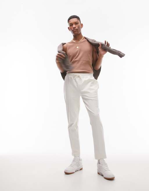 Joggers color crudo con pinzas de corte tapered de Topman