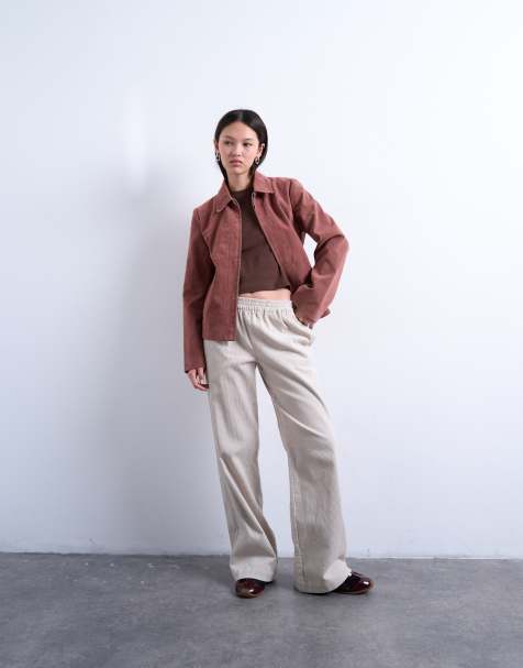 Joggers color piedra sin cierres de pana de Topshop - view 1