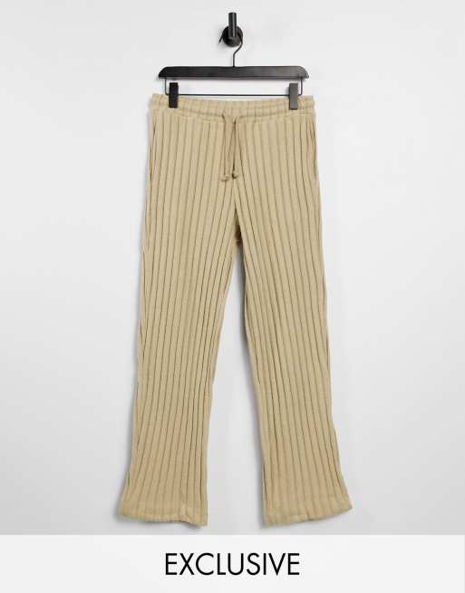 Joggers color tostado de pernera ancha de punto de COLLUSION Unisex (parte de un conjunto)