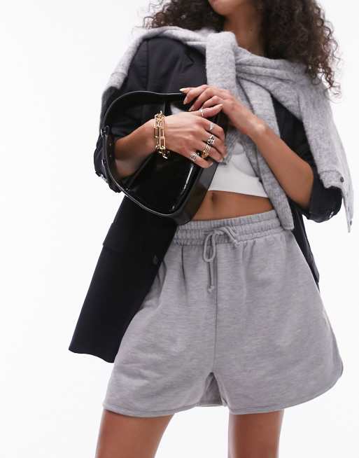 Joggers cortos gris jaspeados de Topshop