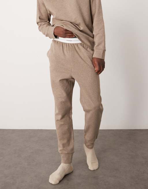 Joggers de estar por casa beis jaspeado Modern Cotton de Calvin Klein, 3 de 5