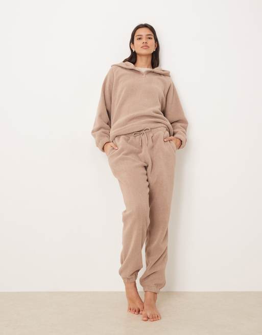 Joggers de estar por casa color topo de microfelpa de ASOS DESIGN