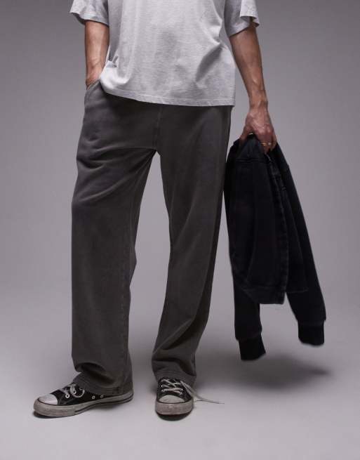 Joggers de pernera recta con lavado negro de Topman