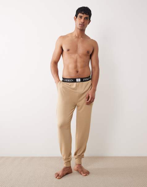 Joggers de pijama caqui vintage con logo de escudo de Polo Ralph Lauren - view 1