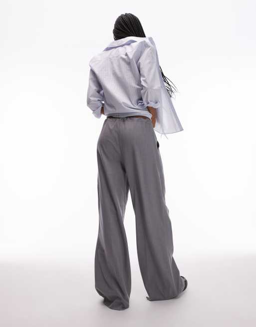 Joggers de sastre gris claro con cordón ajustable en la cintura de Topshop, 3 de 5