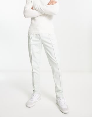 Joggers de vestir color salvia de corte pitillo de sarga de ASOS DESIGN